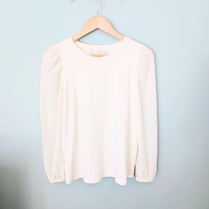 LOFT Polka Dotted Sleeve Top